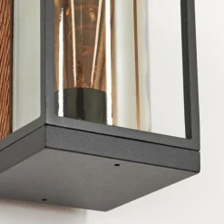 Applique murale d'extérieur Palanga Brun, Couleur bois, Noir, 1 lumière