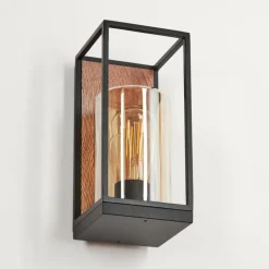 Applique murale d'extérieur Palanga Brun, Couleur bois, Noir, 1 lumière
