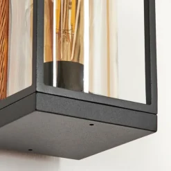 Applique murale d'extérieur Palanga Brun, Couleur bois, Noir, 1 lumière