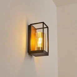 Applique murale d'extérieur Palanga Brun, Couleur bois, Noir, 1 lumière