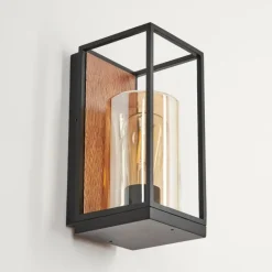 Applique murale d'extérieur Palanga Brun, Couleur bois, Noir, 1 lumière