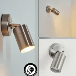 Applique murale d'extérieur Corneda Acier inoxydable, 1 lumière