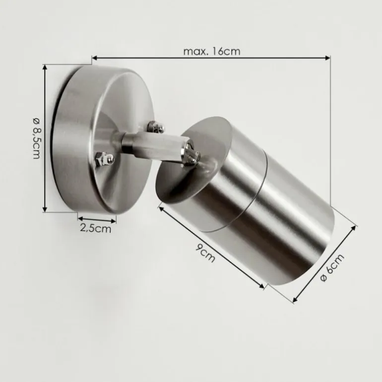 Applique murale d'extérieur Corneda Acier inoxydable, 1 lumière