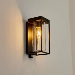 Applique murale d'extérieur Palanga LED Noir, 1 lumière, Détecteur de mouvement