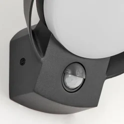 Applique murale d'extérieur Kelo LED Anthracite, 1 lumière, Détecteur de mouvement
