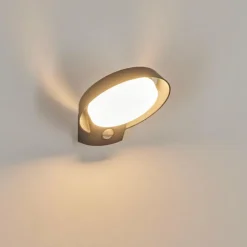 Applique murale d'extérieur Kelo LED Anthracite, 1 lumière, Détecteur de mouvement