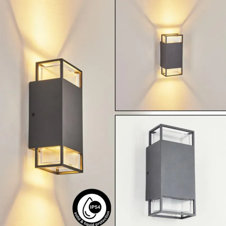 Applique murale d'extérieur Ramalhal Anthracite, 2 lumières