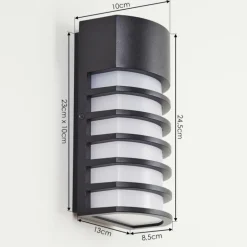 Applique murale d'extérieur Kurola Noir, 1 lumière