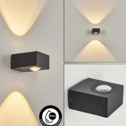 Applique murale d'extérieur Curvel LED Noir, 2 lumières