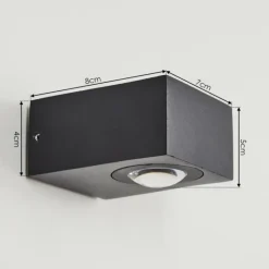 Applique murale d'extérieur Curvel LED Noir, 2 lumières