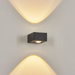 Applique murale d'extérieur Curvel LED Noir, 2 lumières