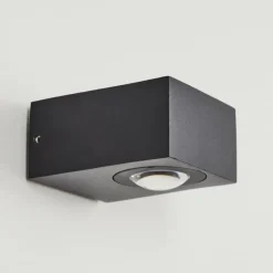 Applique murale d'extérieur Curvel LED Noir, 2 lumières