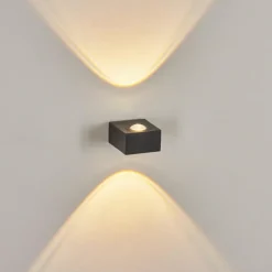 Applique murale d'extérieur Curvel LED Noir, 2 lumières