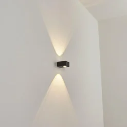 Applique murale d'extérieur Curvel LED Noir, 2 lumières