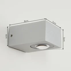 Applique murale d'extérieur Curvel LED Argenté, 2 lumières