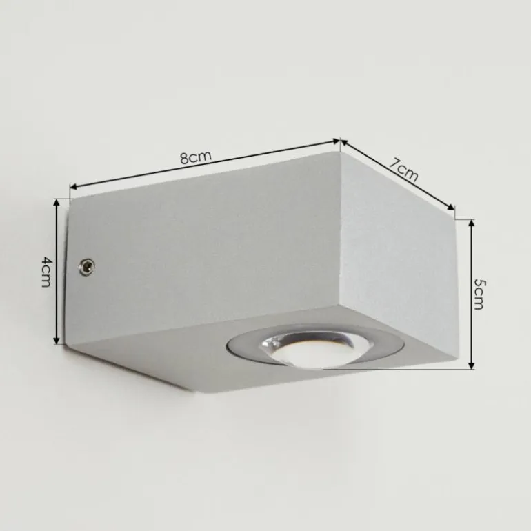 Applique murale d'extérieur Curvel LED Argenté, 2 lumières