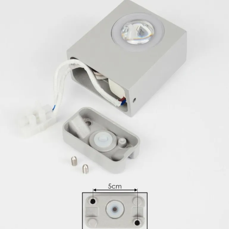 Applique murale d'extérieur Curvel LED Argenté, 2 lumières