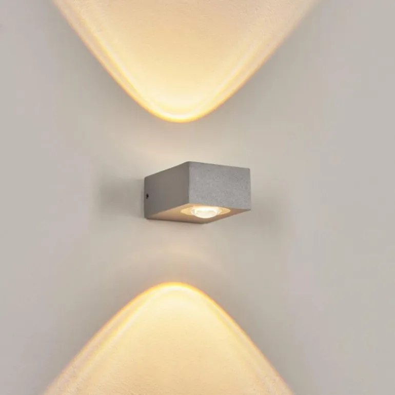 Applique murale d'extérieur Curvel LED Argenté, 2 lumières