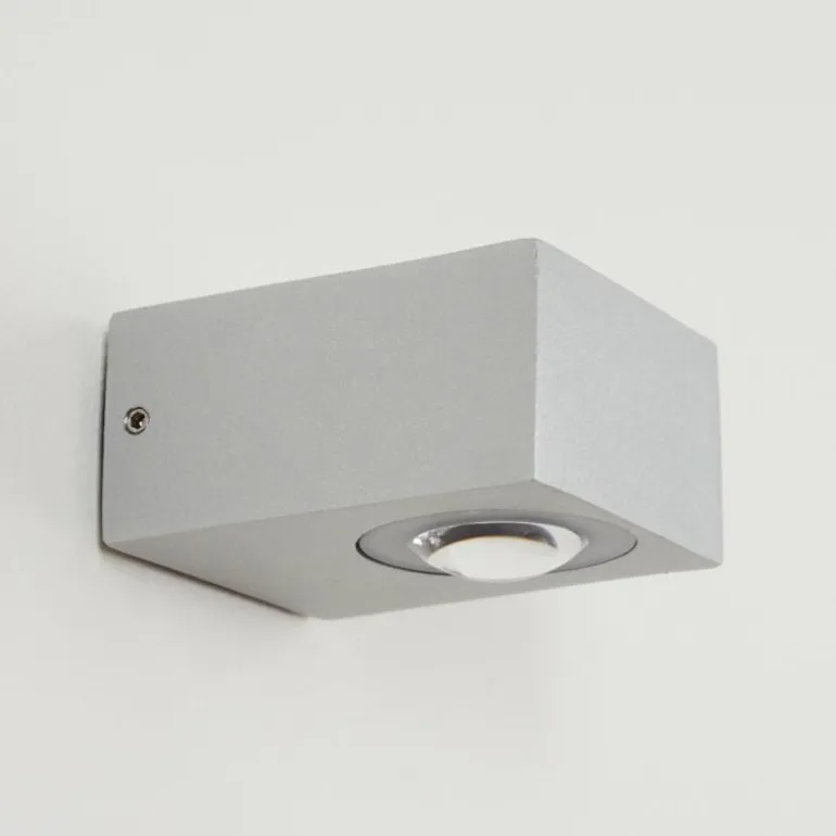 Applique murale d'extérieur Curvel LED Argenté, 2 lumières