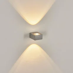 Applique murale d'extérieur Curvel LED Argenté, 2 lumières