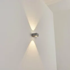 Applique murale d'extérieur Curvel LED Argenté, 2 lumières