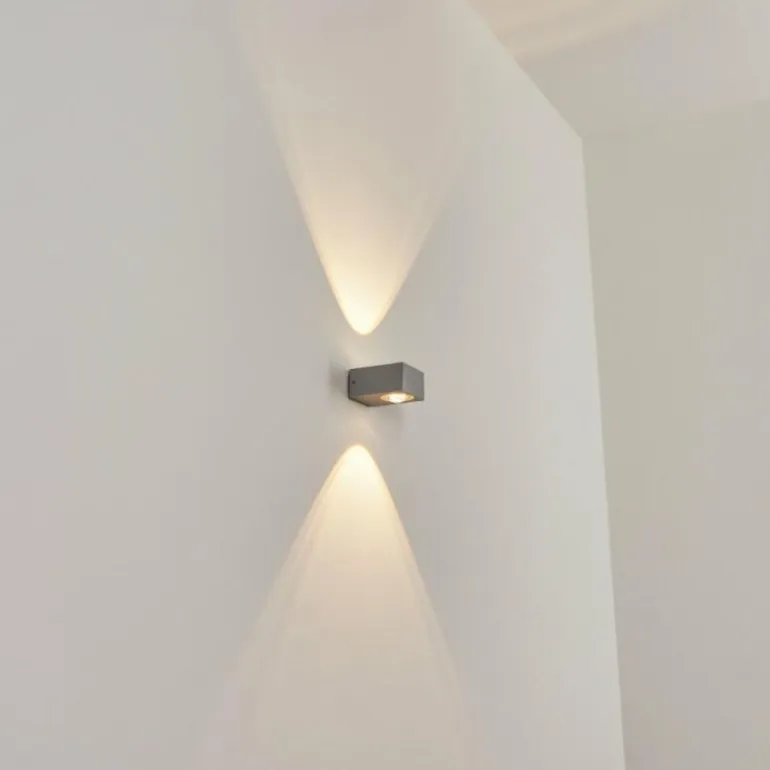 Applique murale d'extérieur Curvel LED Argenté, 2 lumières