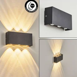 Applique murale d'extérieur Morenos LED Anthracite, Blanc, 6 lumières