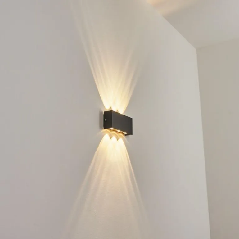 Applique murale d'extérieur Morenos LED Anthracite, Blanc, 6 lumières