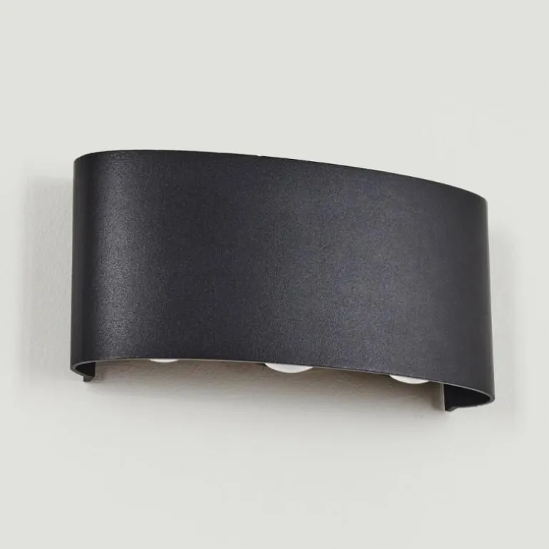 Applique murale d'extérieur Glencoe LED Noir, 6 lumières