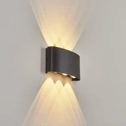 Applique murale d'extérieur Glencoe LED Noir, 6 lumières