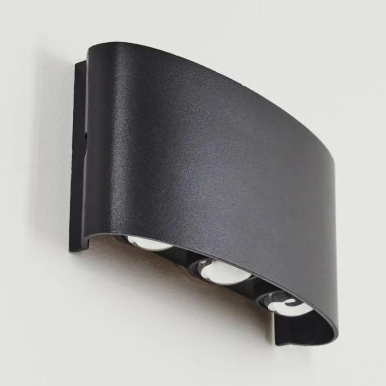 Applique murale d'extérieur Glencoe LED Noir, 6 lumières