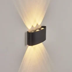 Applique murale d'extérieur Glencoe LED Noir, 6 lumières