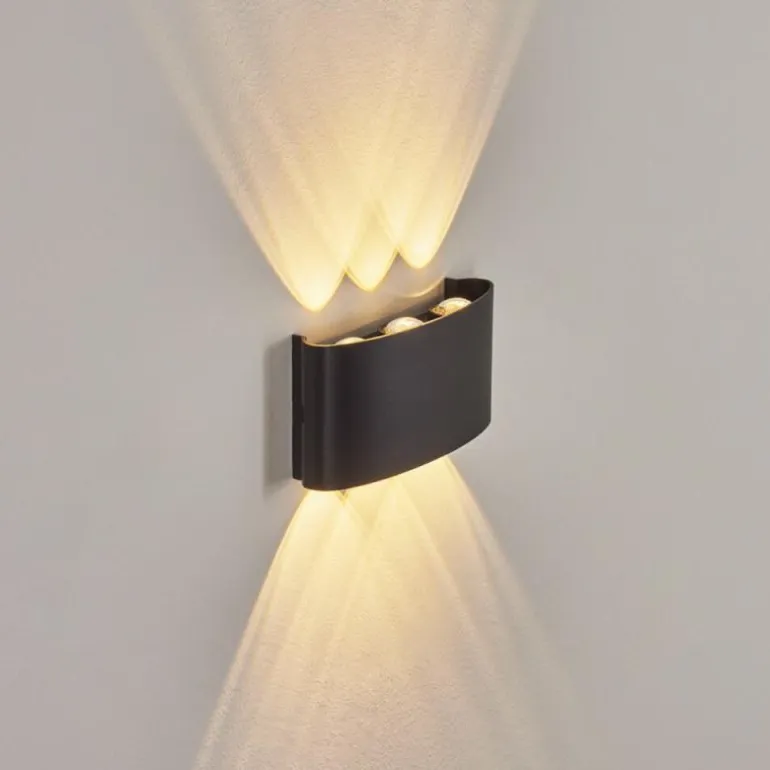 Applique murale d'extérieur Glencoe LED Noir, 6 lumières