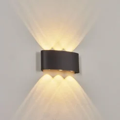 Applique murale d'extérieur Glencoe LED Noir, 6 lumières