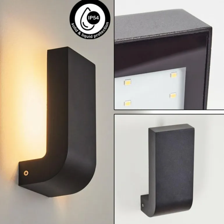 Applique murale d'extérieur Kirkhall LED Noir, 1 lumière