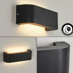 Applique murale d'extérieur Kirkhall LED Noir, 1 lumière