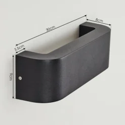 Applique murale d'extérieur Kirkhall LED Noir, 1 lumière