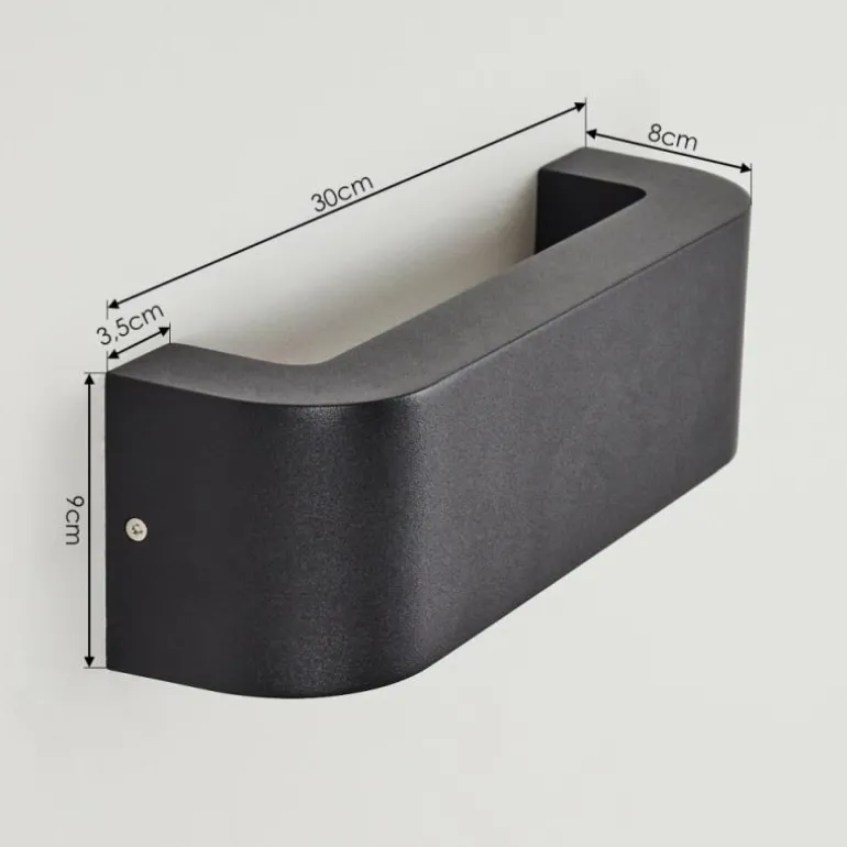 Applique murale d'extérieur Kirkhall LED Noir, 1 lumière