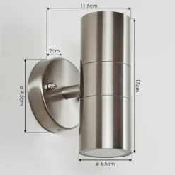 Applique murale d'extérieur Bessiebelle Acier inoxydable, 2 lumières