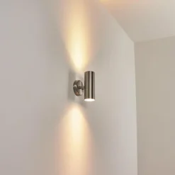 Applique murale d'extérieur Bessiebelle Acier inoxydable, 2 lumières