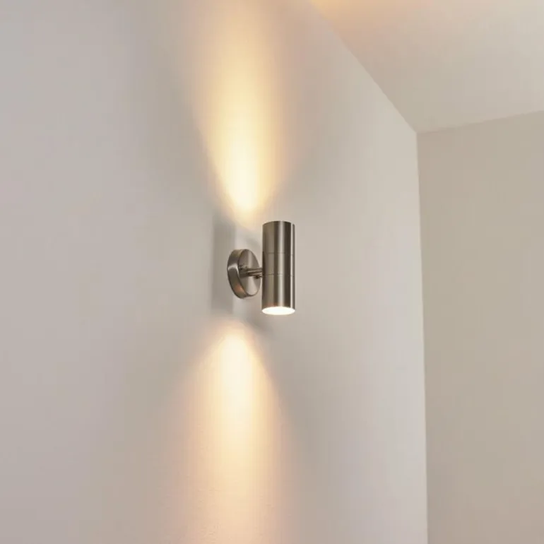 Applique murale d'extérieur Bessiebelle Acier inoxydable, 2 lumières