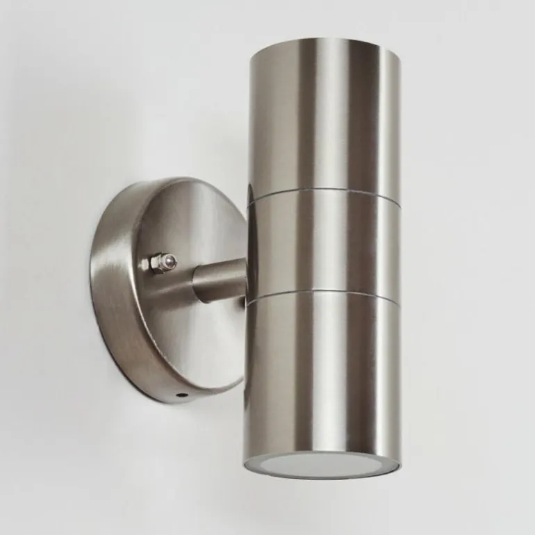 Applique murale d'extérieur Bessiebelle Acier inoxydable, 2 lumières