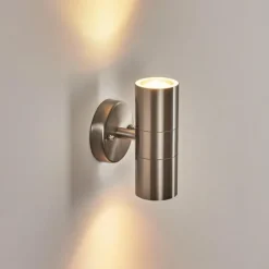 Applique murale d'extérieur Bessiebelle Acier inoxydable, 2 lumières