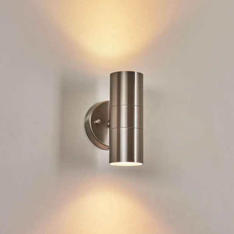 Applique murale d'extérieur Bessiebelle Acier inoxydable, 2 lumières
