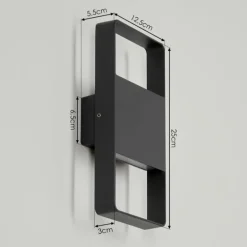 Applique murale d'extérieur Dundarrah LED Anthracite, 2 lumières