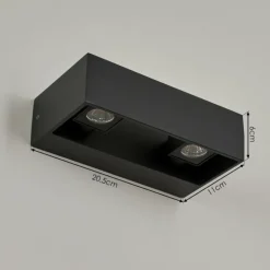 Applique murale d'extérieur Fletcher LED Anthracite, 2 lumières