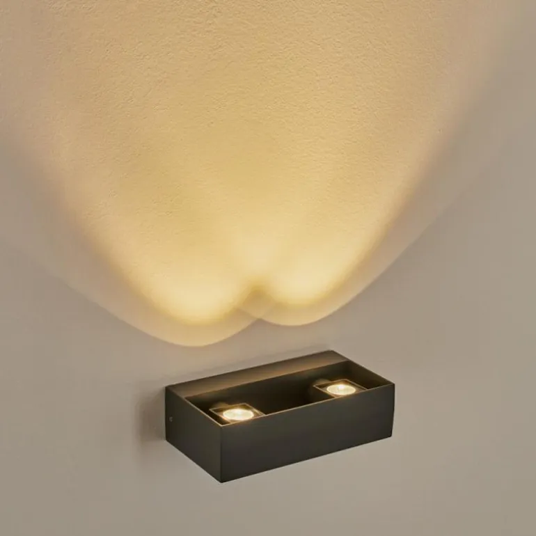 Applique murale d'extérieur Fletcher LED Anthracite, 2 lumières