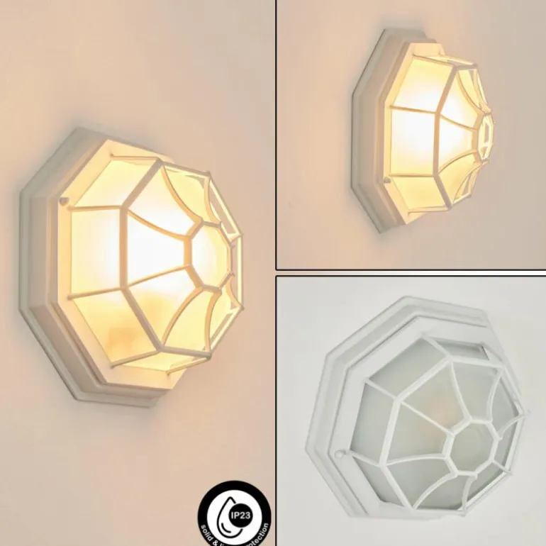 Applique murale d'extérieur Ibacache Blanc, 1 lumière