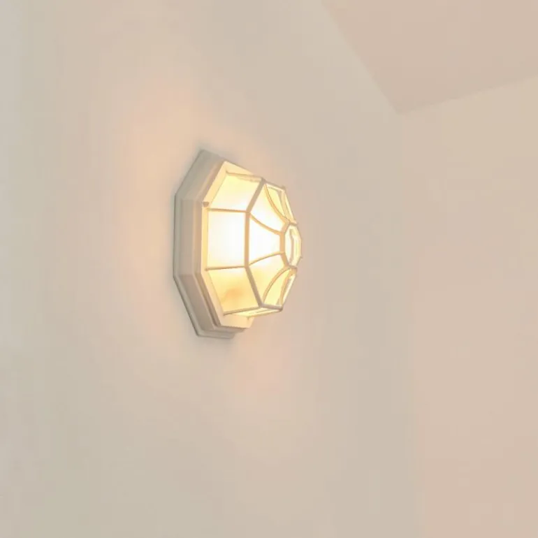 Applique murale d'extérieur Ibacache Blanc, 1 lumière