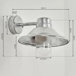 Applique murale d'extérieur Pumiri LED Zingué, 1 lumière